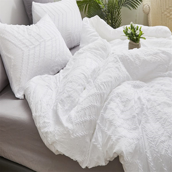 MORICA White Microfiber 3 Piece Comforter Set Wayfair Canada